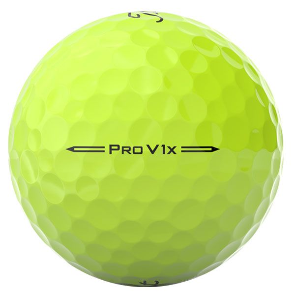 Yellow golf ball with 'Pro V1x' branding on a white background