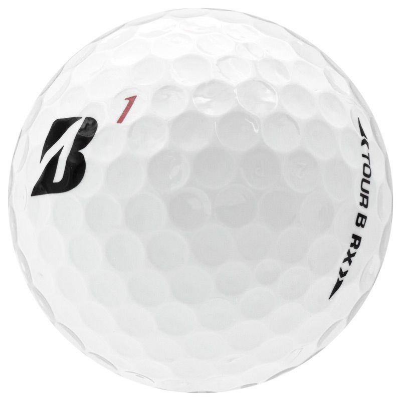 White golf ball with Bridgestone logo on a white background