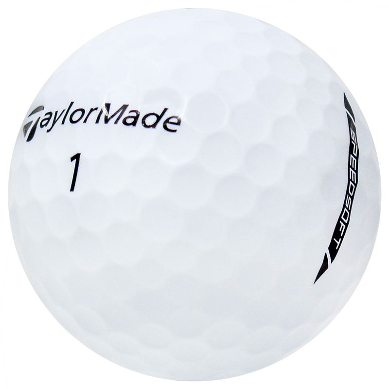 White golf ball with TaylorMade logo on a white background