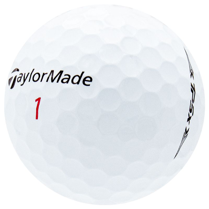 White golf ball with TaylorMade logo TP5X on a white background